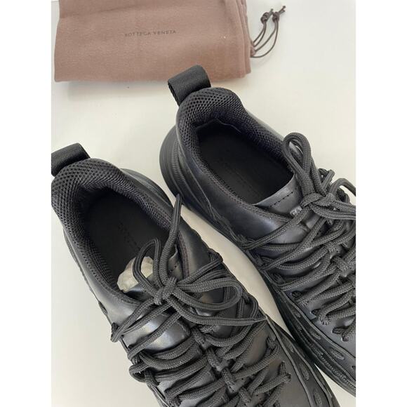 Bottega Veneta Mens Leather Black Sneakers 12.5 US (45.5 Euro) 578305 NIB $950